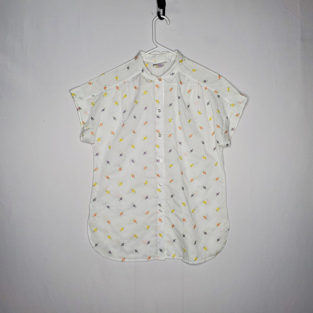 Koret Embroidered Floral Button Shirt Women True Vintage 16 Farmhouse Country